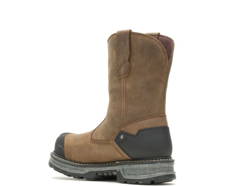 Wolverine Brown 11 Inch Pull-on Hellcat Ultraspring Waterproof Carbonmax Carbon Toe Mens Work Boots W211141