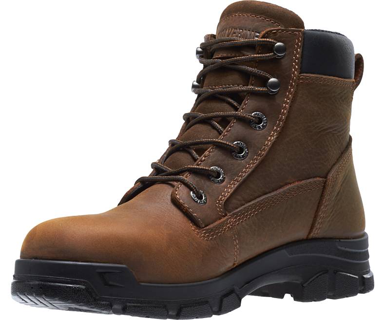 Wolverine Brown Chainhand Steel-Toe Waterproof 6 Inch Mens Work Boots W10916