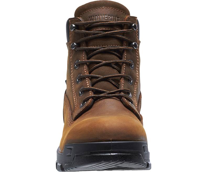 Wolverine Brown Chainhand Steel-Toe Waterproof 6 Inch Mens Work Boots W10916