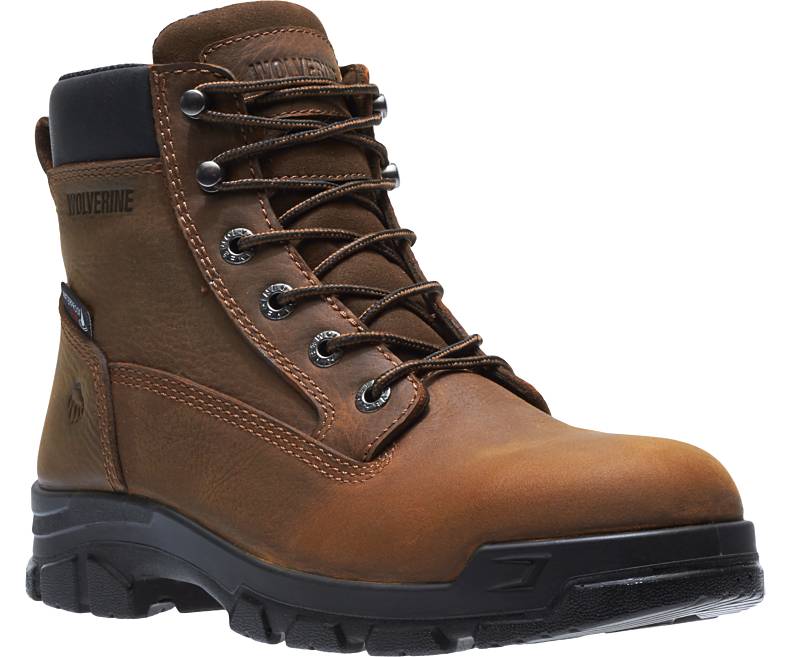 Wolverine Brown Chainhand Steel-Toe Waterproof 6 inch Mens Work Boots W10916