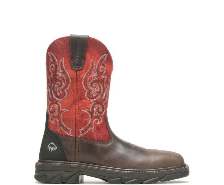 Wolverine Brown With Red Top Rancher EPX CarbonMax Composite Toe Men's Wellington Work Boot W221026