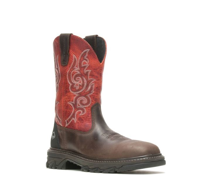 Wolverine Brown with Red Top Rancher EPX CarbonMax Composite Toe Men's Wellington Work Boot W221026