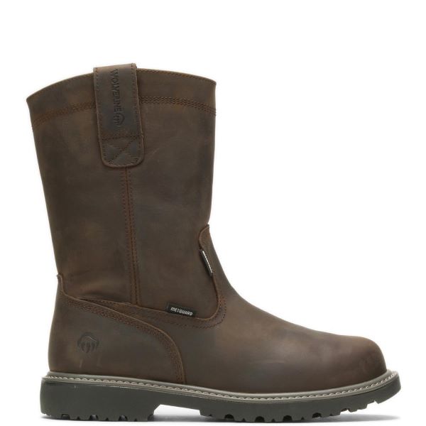 Wolverine Dark Coffee Floorhand Met Guard 6 inch Waterproof Steel Toe Men's 10 inch Pull On Wellington Work Boots W231025
