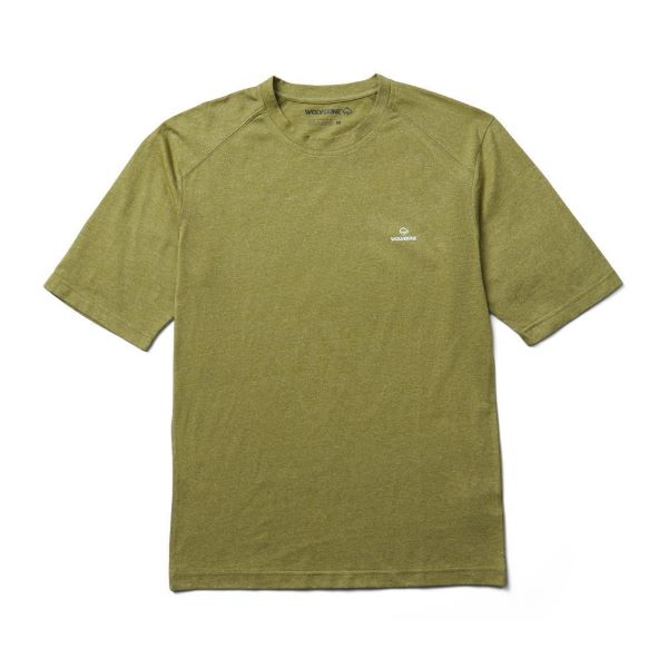 Wolverine Green Moss Edge Short Sleeve Wicking Mens Tee W1205150-321