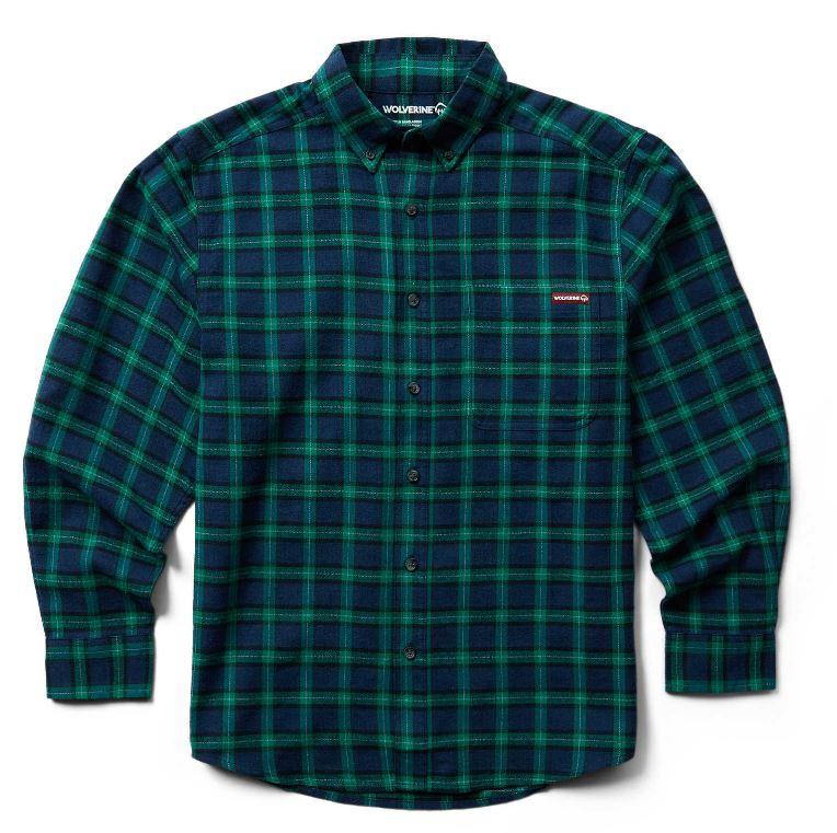 Wolverine Marine Plaid Mens Hastings Flannel Shirt W1211540