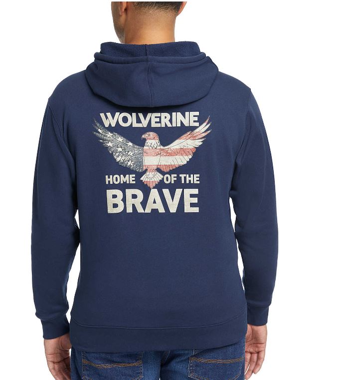 Wolverine Navy Eagle Mens Graphic Hoody W1209870