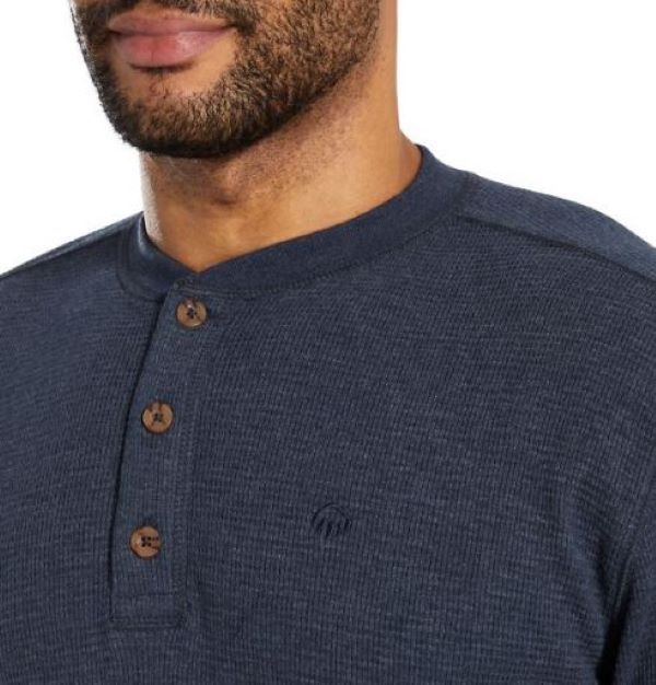 Wolverine Navy Walden Longsleeve Mens Thermal Henley Shirt W1207760-417