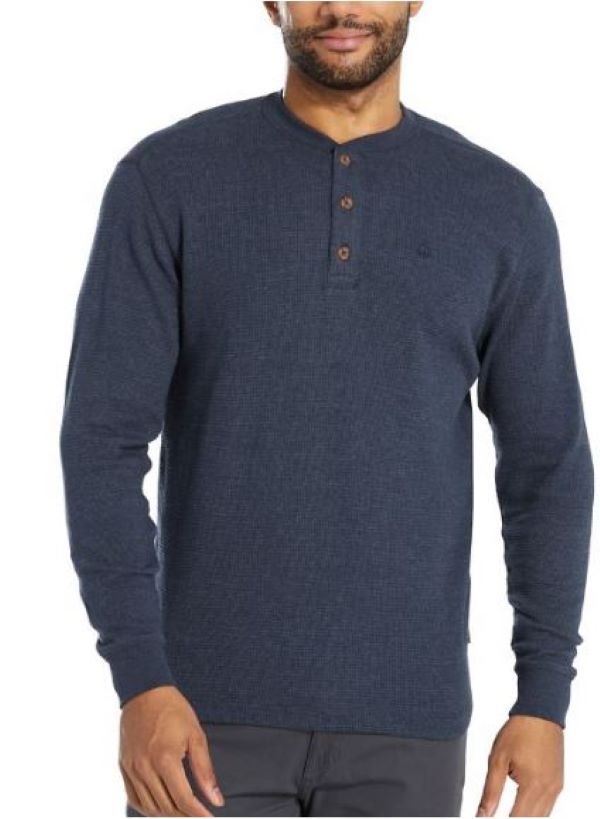 Wolverine Navy Walden Longsleeve Mens Thermal Henley Shirt W1207760-417