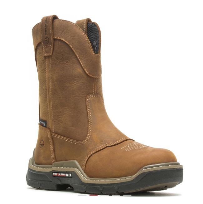 Wolverine Real Brown Men's Raider Durashocks Western Carbonmax Work Wellington Boots W221045