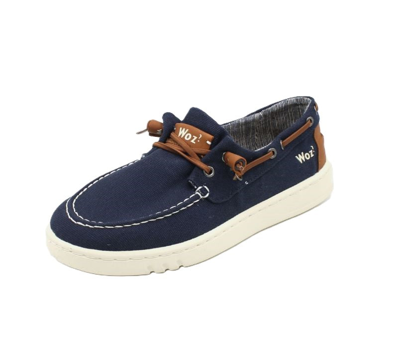Woz Navy George Men's Canvas Easy On Shoes GEORGE-CV-NAV