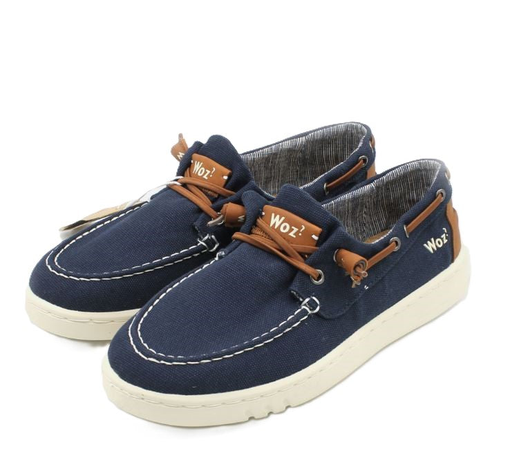 Woz Navy George Men's Canvas Easy On Shoes GEORGE-CV-NAV