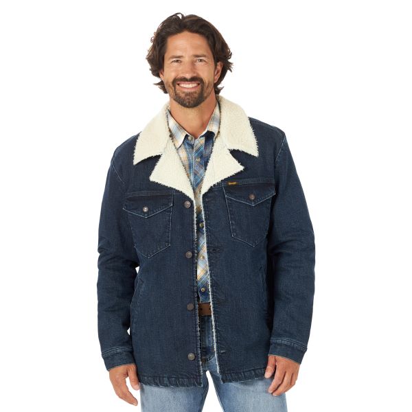 Wrangler Abbey Stone Western Sherpa Lined Mens Denim Wrange Jacket 112318516