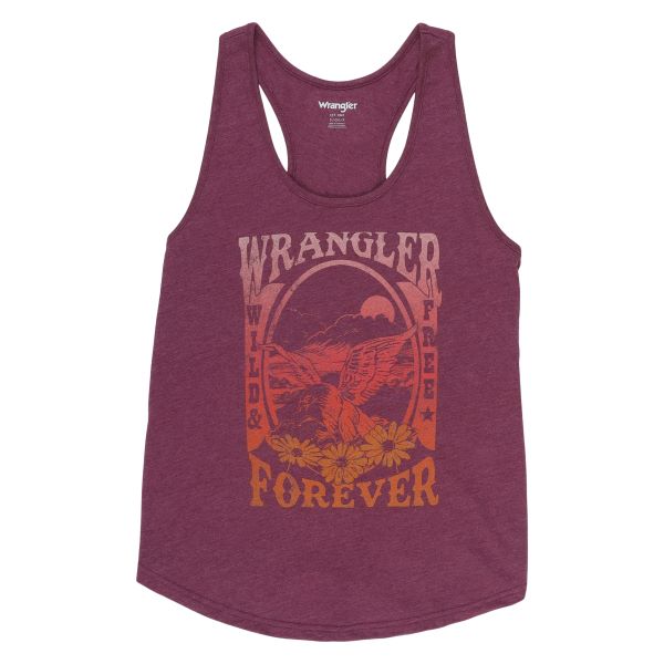 Wrangler Amaranth Heather Wrangler Forever Wild And Free Racerback Women's Tank 112328867