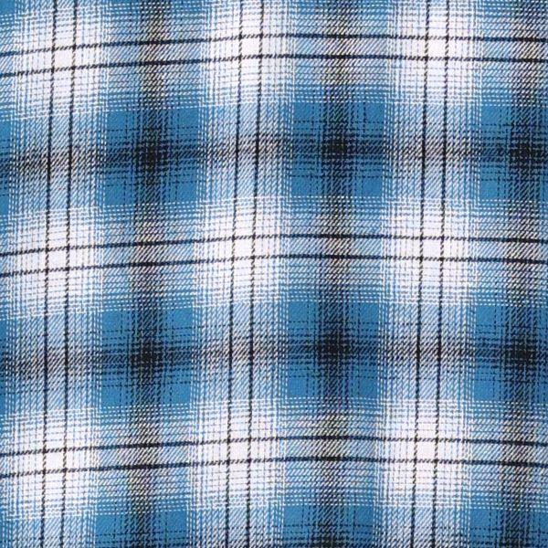 Wrangler Azure Blue Plaid Retro Long Sleeve Men's Flannel Western Snap Shirt 112330473