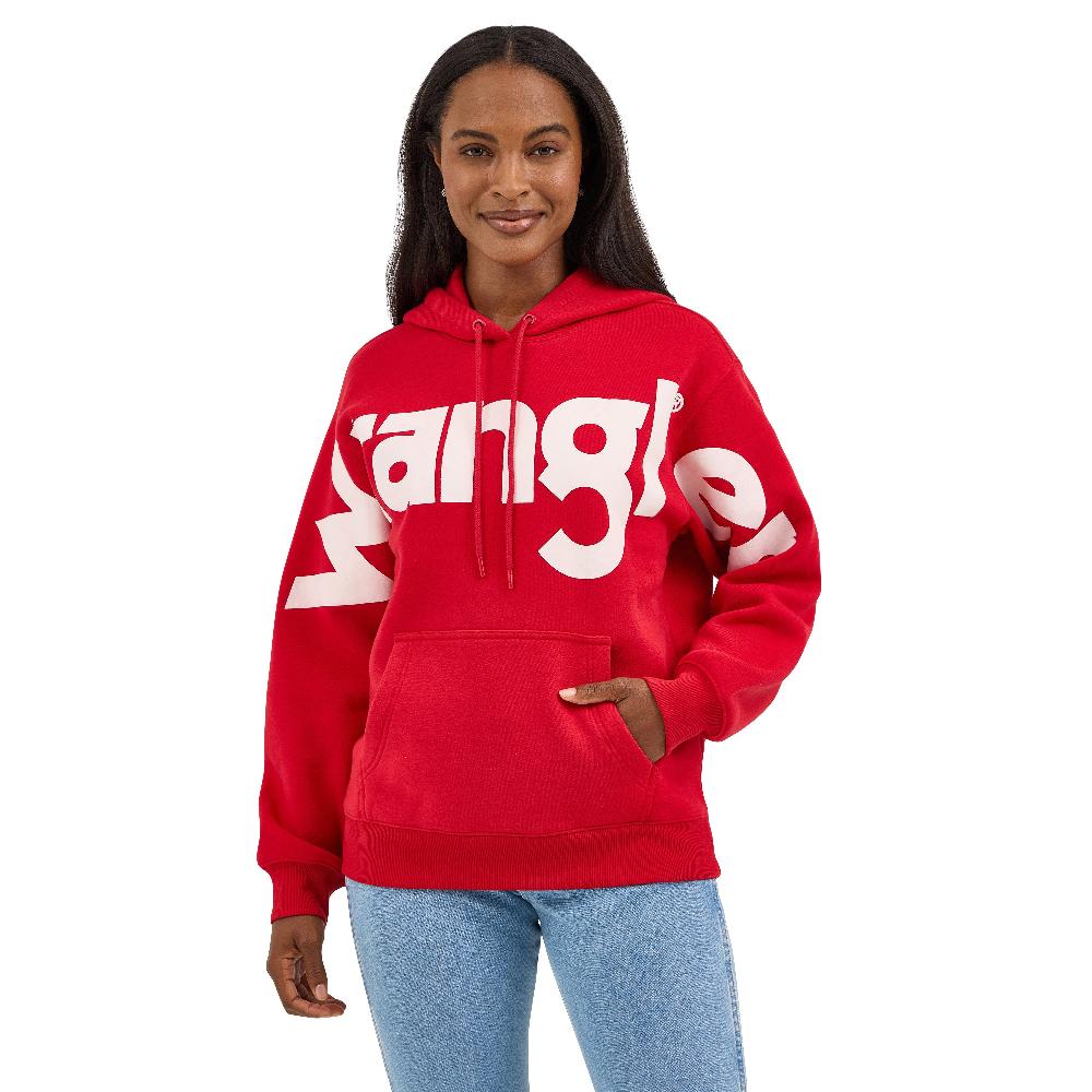 Wrangler Berry Red Bold Logo Women's Hoodie 112371605