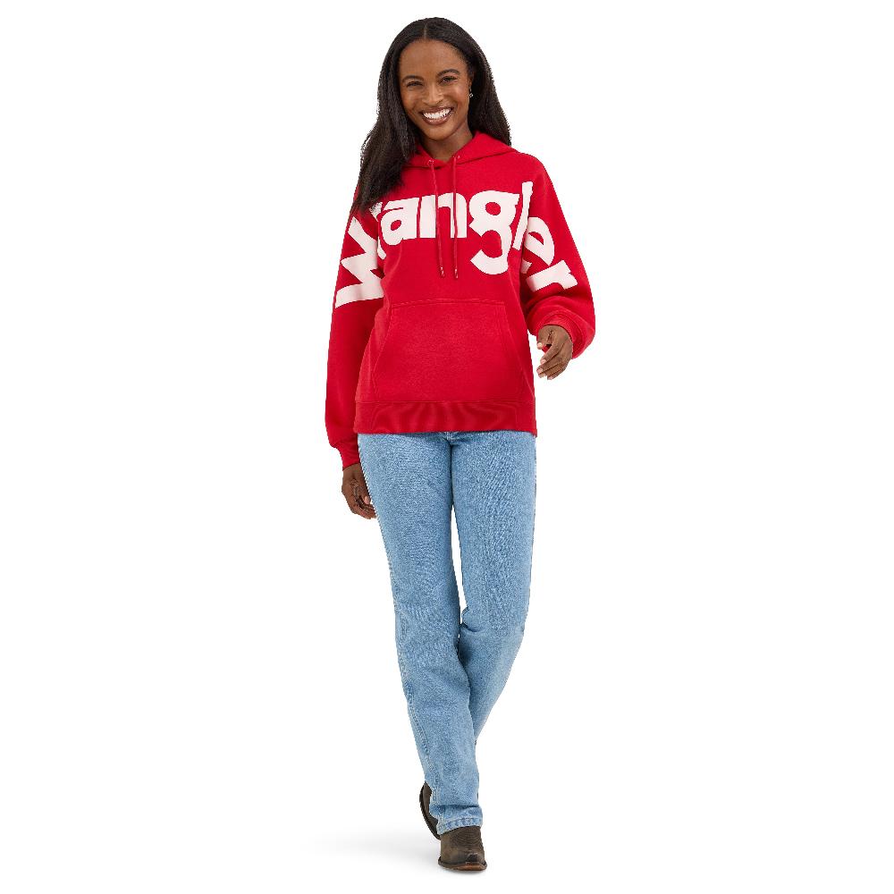 Wrangler Berry Red Bold Logo Women's Hoodie 112371605