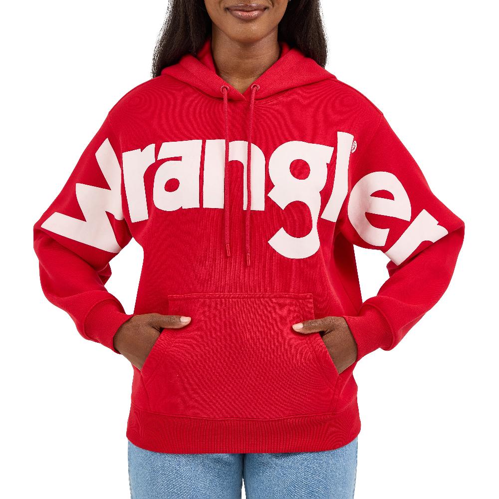 Wrangler Berry Red Bold Logo Women's Hoodie 112371605