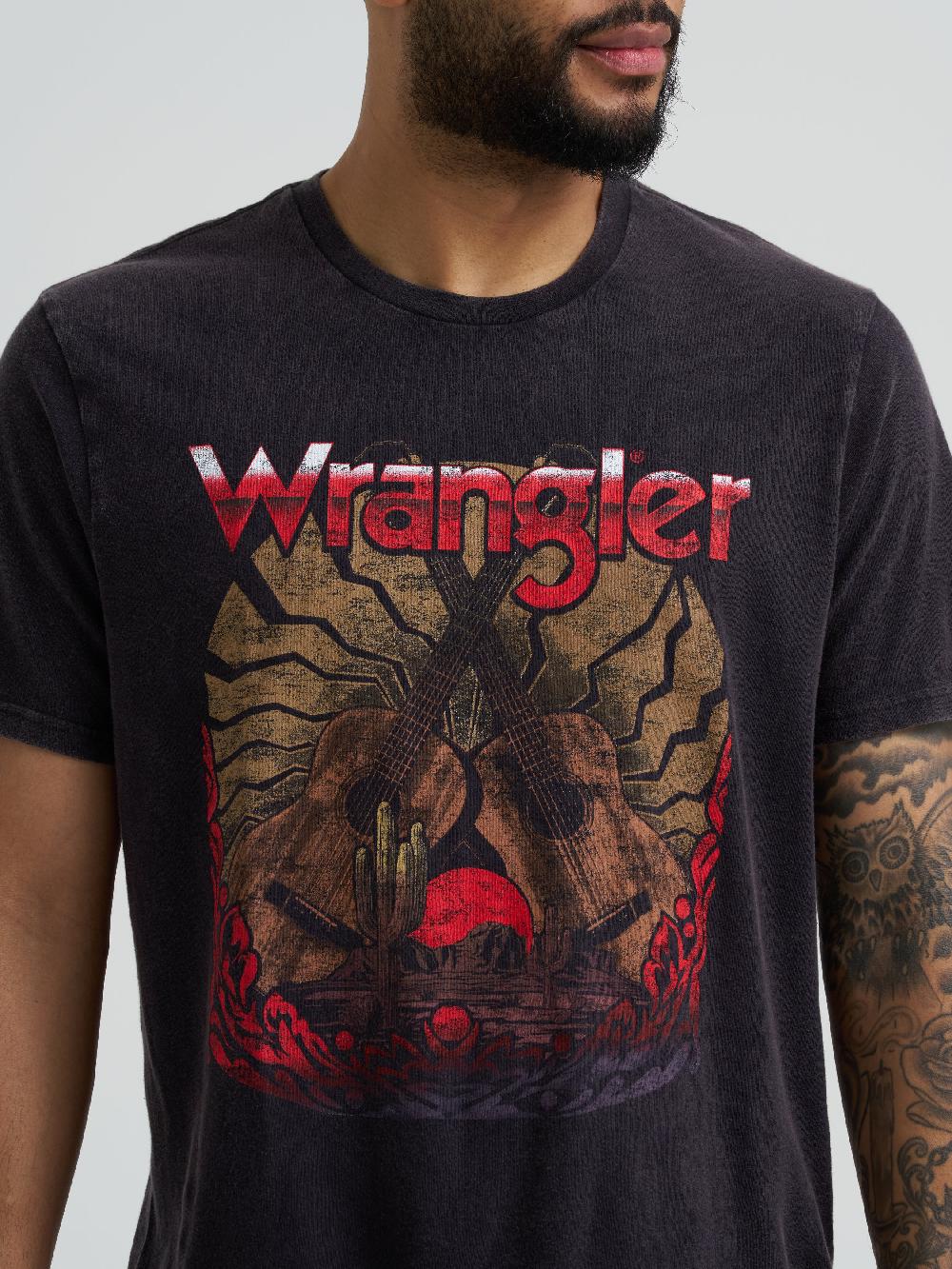 Wrangler Black Beauty Men's Guitar Logo Graphic T-Shirt 112365652