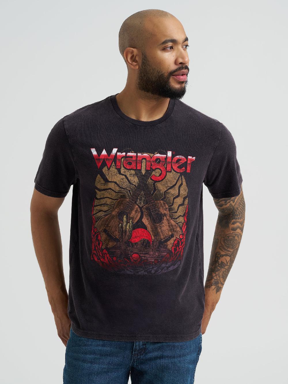 Wrangler Black Beauty Men's Guitar Logo Graphic T-Shirt 112365652