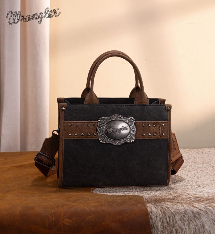 Wrangler Black Buckle Tote/Crossbody WG250-81202BK