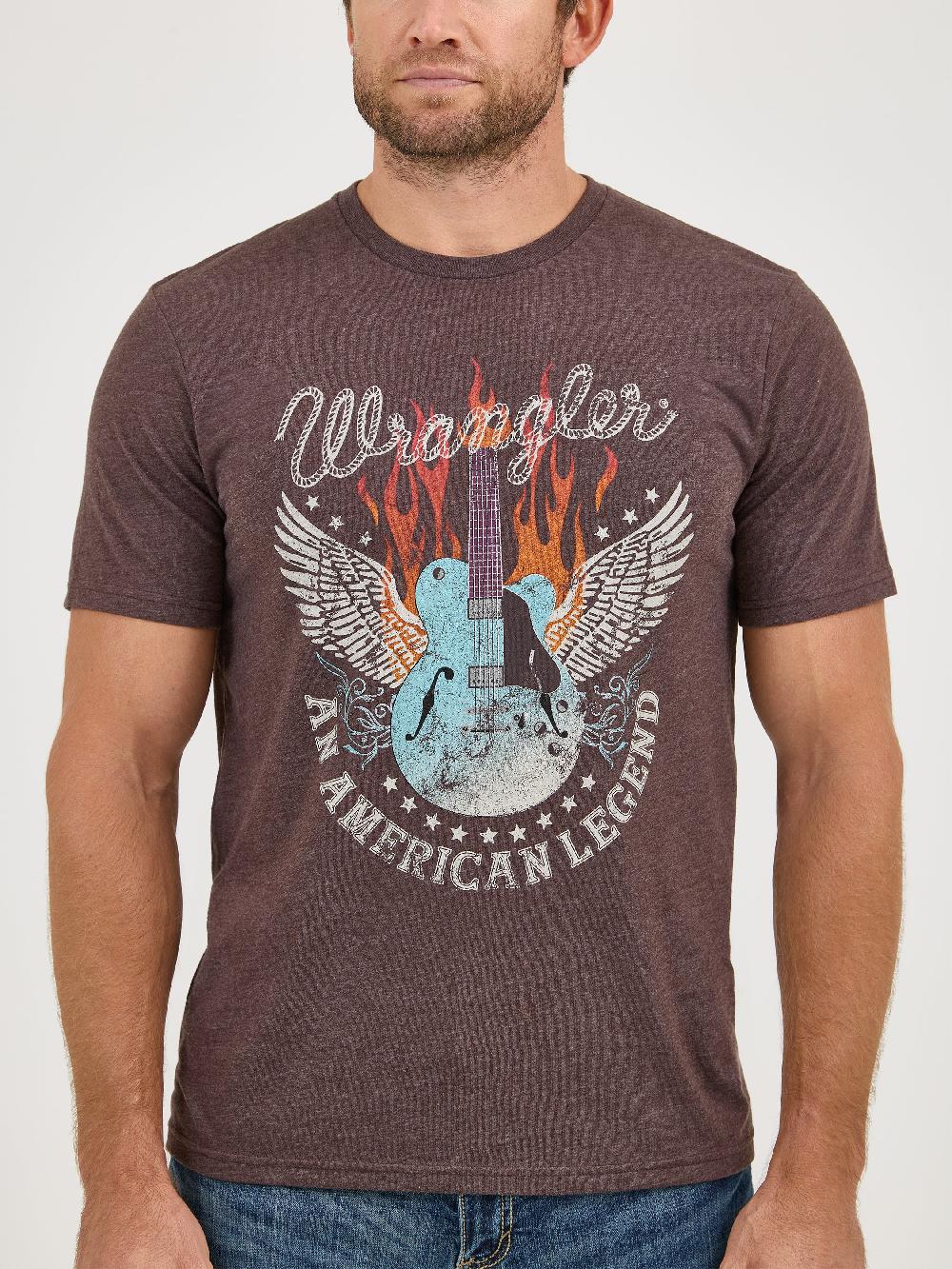 Wrangler Black Coffee Heather Men's Nostalgia Band T-Shirt 112358815