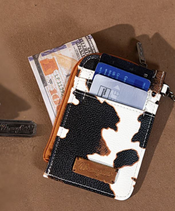 Wrangler Black Cow Print Card Holder WG133-W005BK