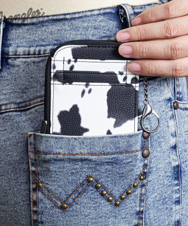 Wrangler Black Cow Print Card Holder WG133-W005BK