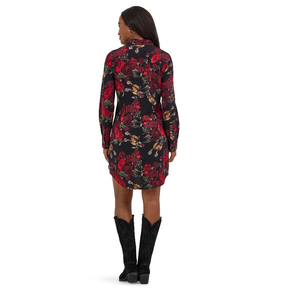 Wrangler Black Floral Women's Western Snap Dress 112371691