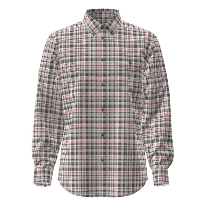 Wrangler Black/Pink Plaid Bucking Cancer Relaxed Fit Collared Longsleeve Button Front Shirt 112355372