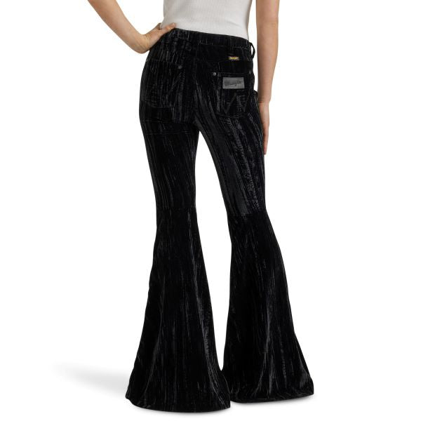 Wrangler Black Retro High Rise Velvet Flare Women's Pants 112338908