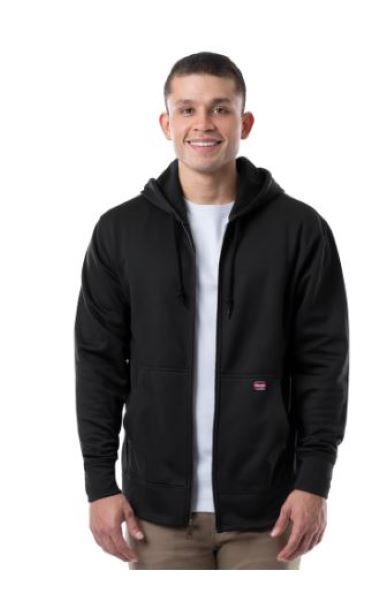 Wrangler Black Workwear Performance Men's Relaxed Fit Zip Up Hoodie 39910001882-BLK