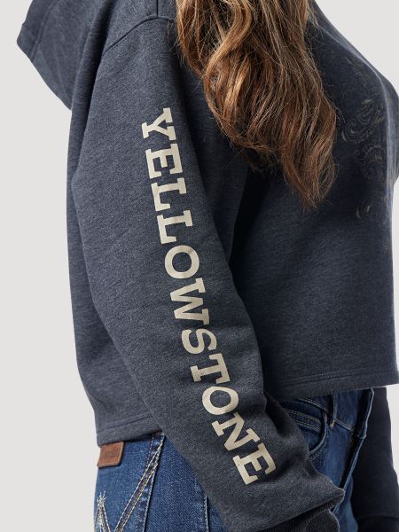 Wrangler Black Yellowstone Rip Ladies Graphic Hoodie 112326794