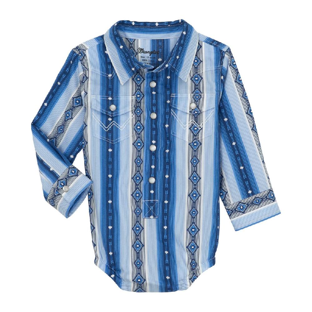 Wrangler Blue Checotah Infant Boys Onesie 112359641