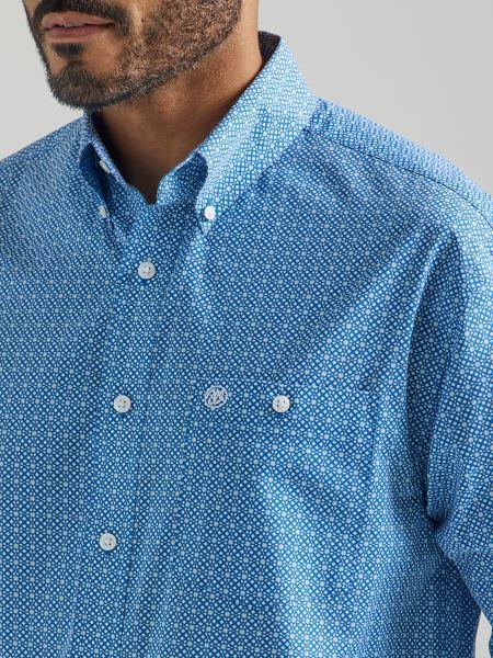 Wrangler Blue Classic Longsleeve Printed Shirt 112324793