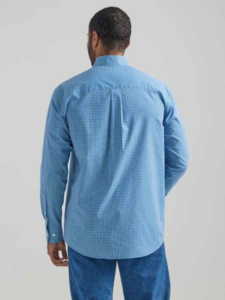 Wrangler Blue Classic Longsleeve Printed Shirt 112324793