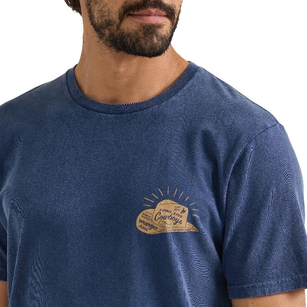 Wrangler Blue Wash Back Graphic Men's Pocket T-Shirt 112358756