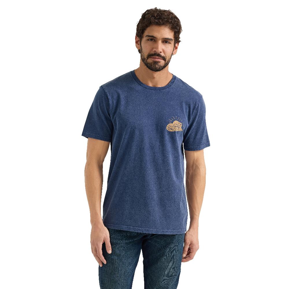 Wrangler Blue Wash Back Graphic Men's Pocket T-Shirt 112358756