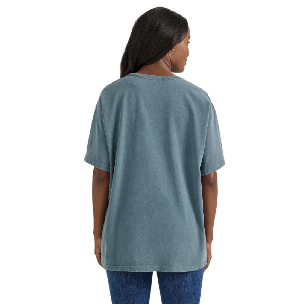 Wrangler Blue Western Graphic Oversized Women's Cotton Tee Shirt 112354383