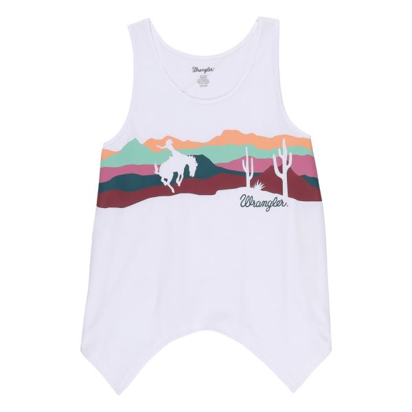 Wrangler Bright White Sunset Ridge Handkerchief Women's Tank 112330048
