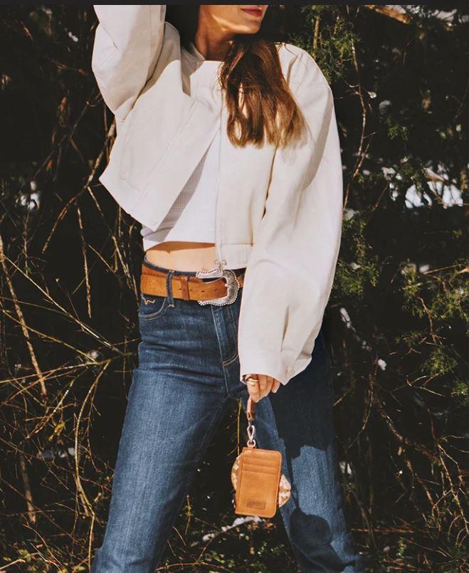 Wrangler Brown Aztec Print Keychain Card Holder WG2212-W0051BR