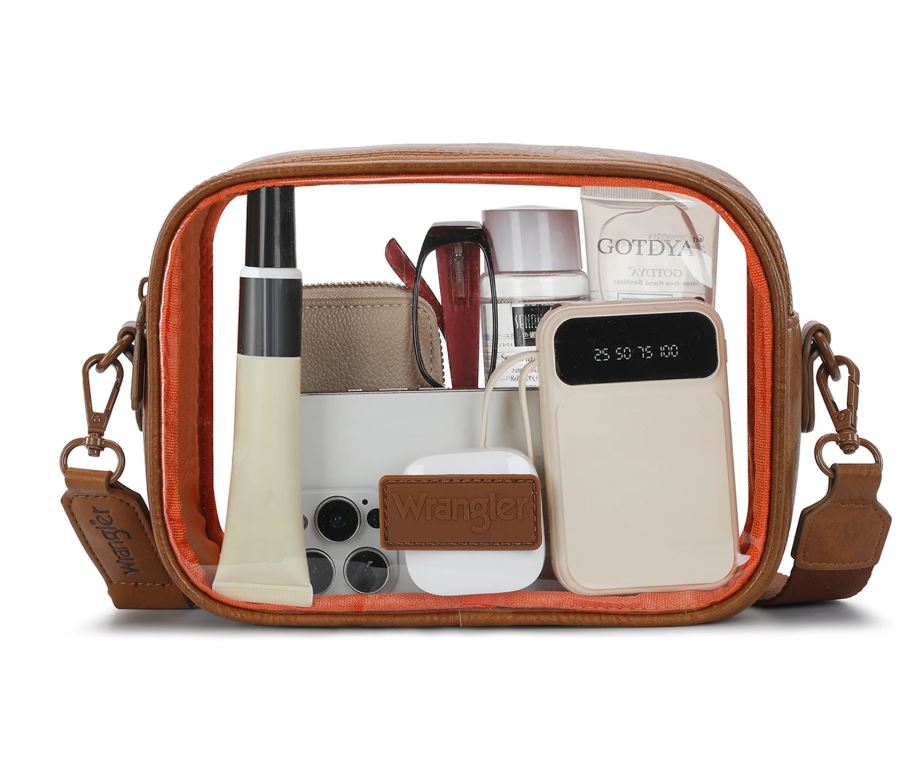 Wrangler Brown Clear Crossbody Bag/Stadium Bag WG229-603BR