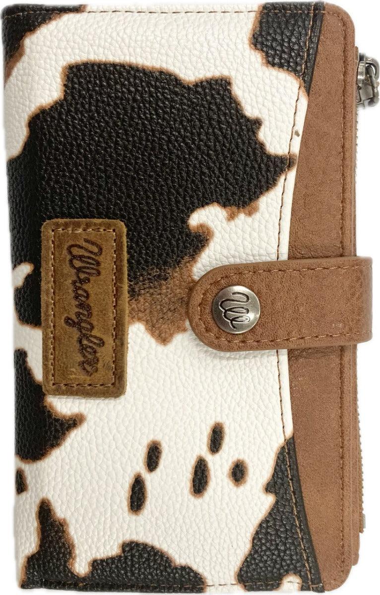 Wrangler Brown Cow Print Bi-Fold Wallet WG133-W002-BR