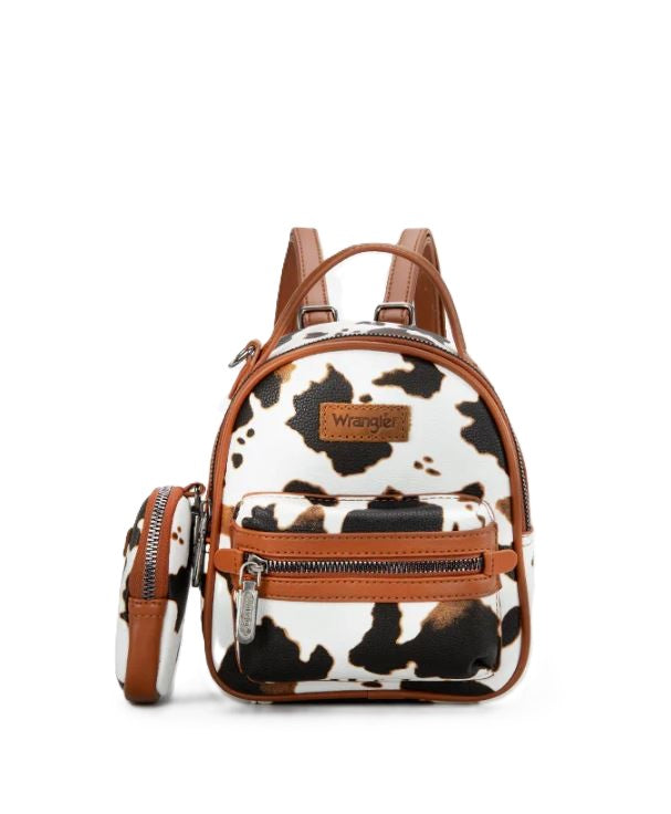 Wrangler Brown Cow Print Mini Backpack WG133-8600BR