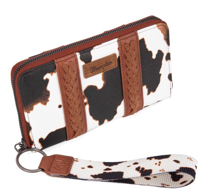 Wrangler Brown Cow Print Wallet WG133-W006-BR