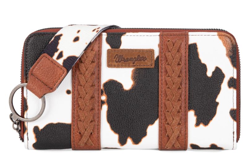 Wrangler Brown Cow Print Wallet WG133-W006-BR