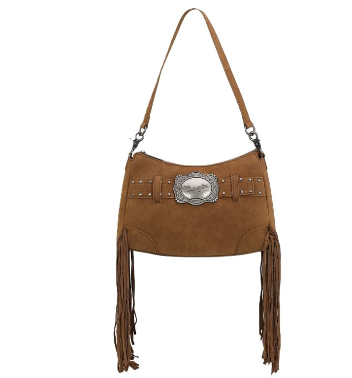 Wrangler Brown Fringe Buckle Hobo Bag/Crossbody Bag WG241-2022BR