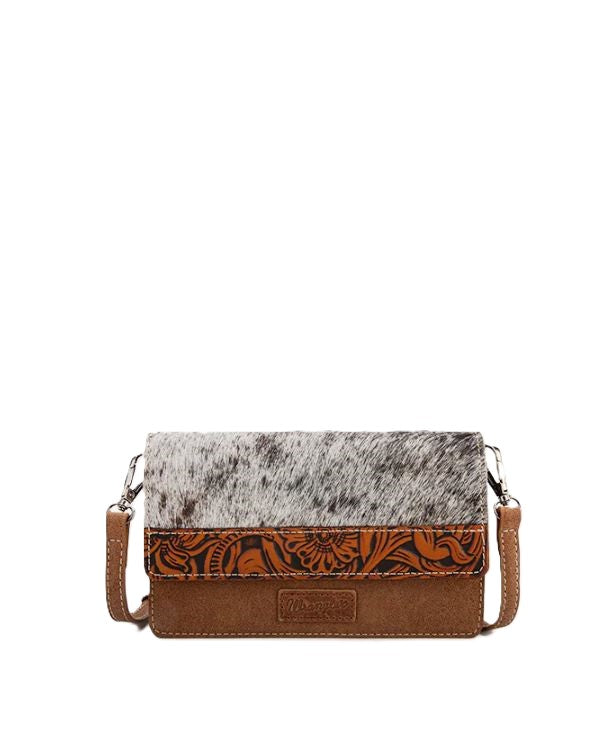 Wrangler Brown Genuine Hair-On Cowhide Mini Crossbody WG169-W030BR
