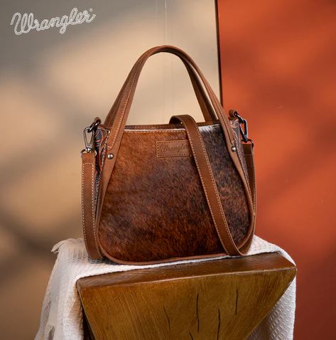 Wrangler Brown Genuine Hair On Cowhide Tote Bag WG169-2022BR