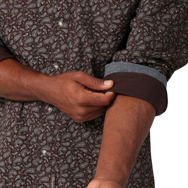 Wrangler Brown Paisley Retro Premium Men's Slim Fit Snap Shirt 112330792