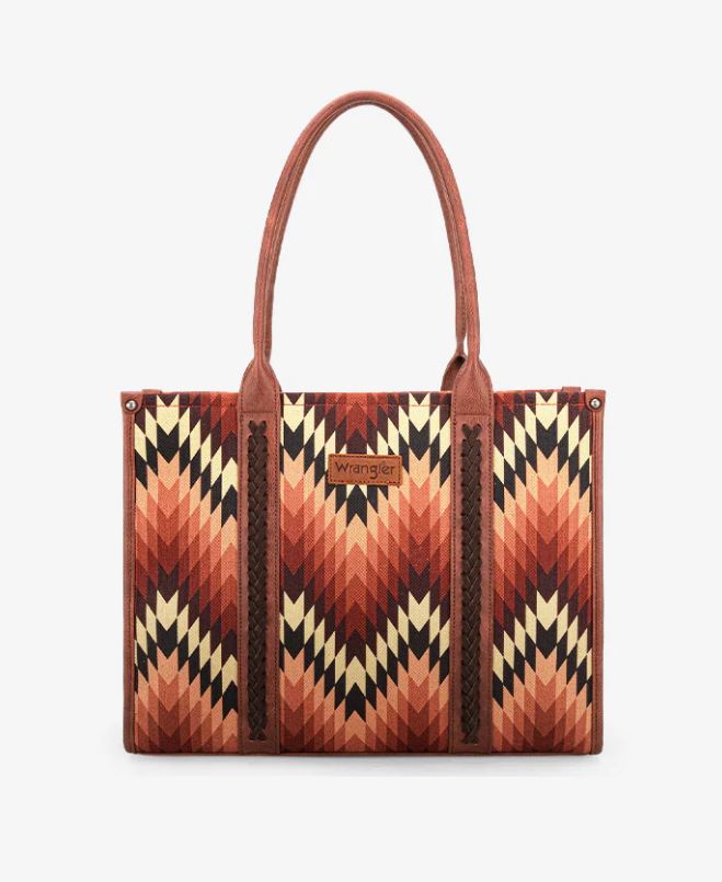 Wrangler Brown Southwestern Pattern Concealed Carry Wide Tote WG2211-8119